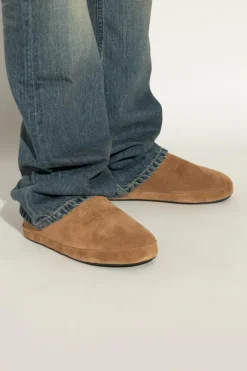 Balenciaga BRĄZOWY Klapki `Alaska`