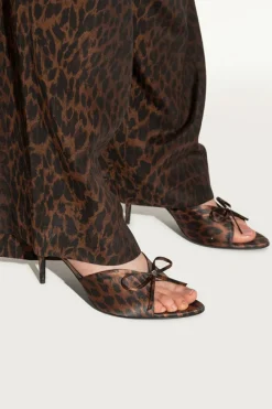 Balenciaga BRĄZOWY Klapki na obcasie `Knife`