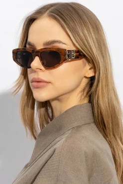 Balenciaga BRĄZOWY Okulary przeciwsłoneczne ‘Dynasty’