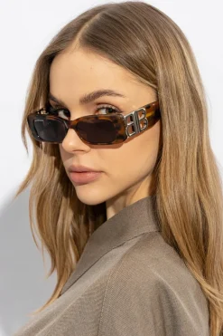 Balenciaga BRĄZOWY Okulary przeciwsłoneczne ‘Dynasty’