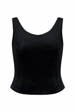 Balenciaga CZARNY Aksamitny top na ramiączkach