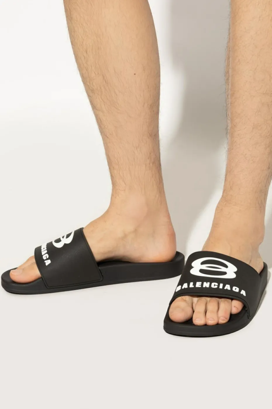 Balenciaga CZARNY Gumowe klapki z logo
