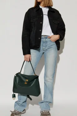 Balenciaga CZARNY Jeansowa kurtka z efektem `vintage`
