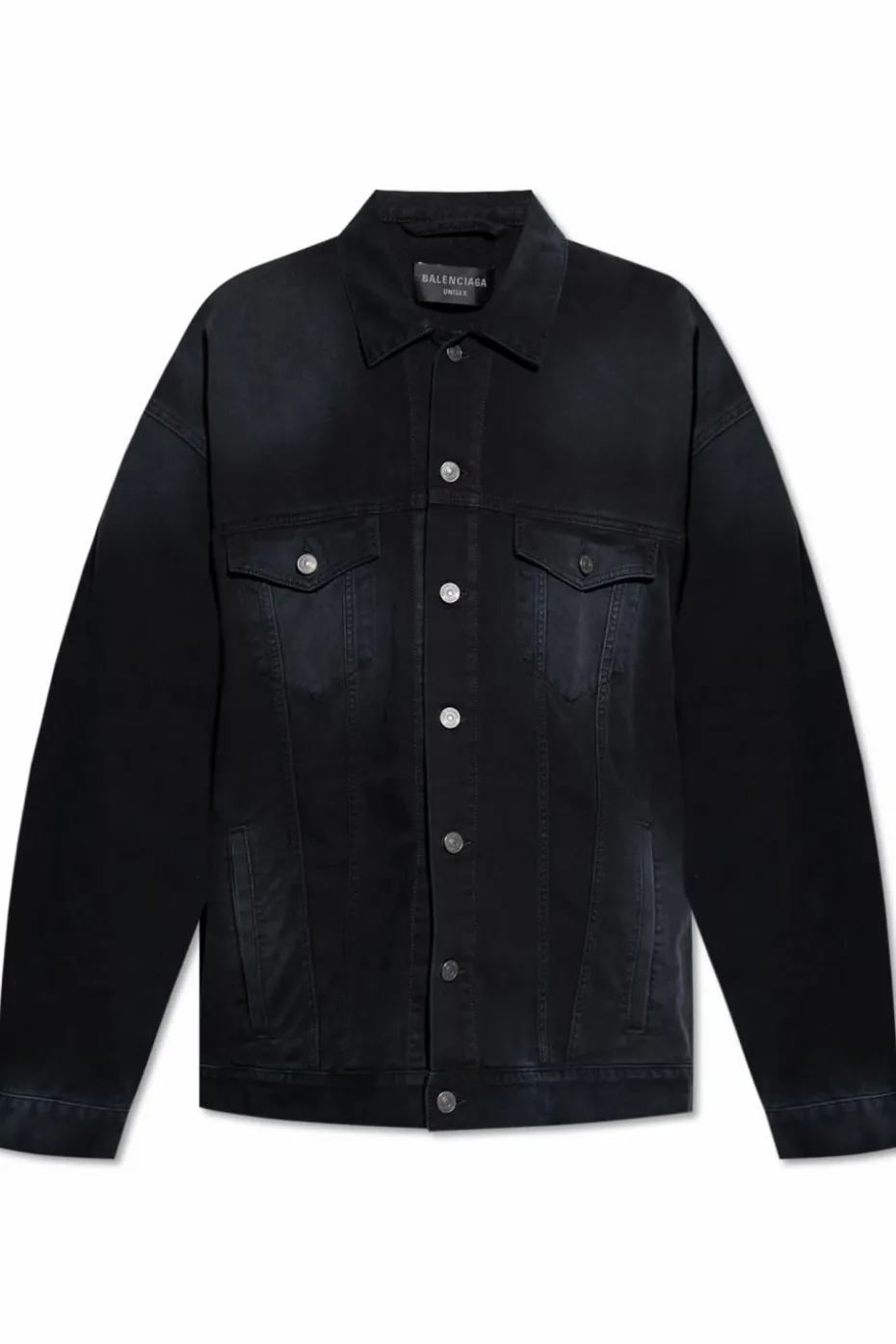 Balenciaga CZARNY Jeansowa kurtka o luźnym kroju