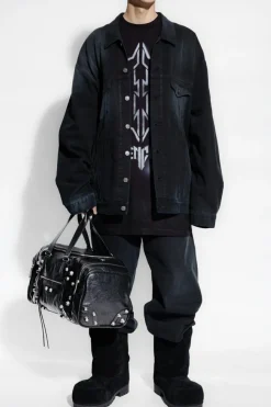 Balenciaga CZARNY Jeansowa kurtka o luźnym kroju