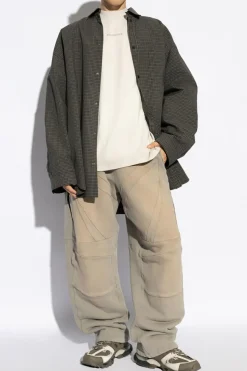 Balenciaga CZARNY Koszula ze wzorem w kratę