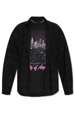 Balenciaga CZARNY Koszula z wszytym t-shirtem