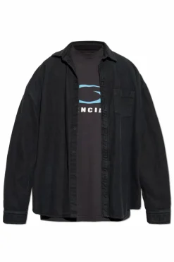Balenciaga CZARNY Koszula z wszytym t-shirtem