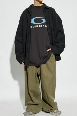 Balenciaga CZARNY Koszula z wszytym t-shirtem