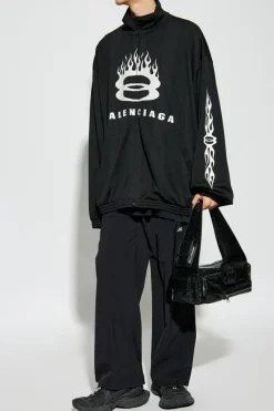 Balenciaga CZARNY Kurtka z nadrukowanym logo