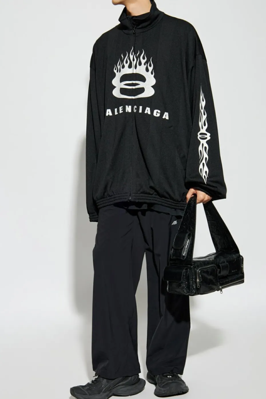 Balenciaga CZARNY Kurtka z nadrukowanym logo