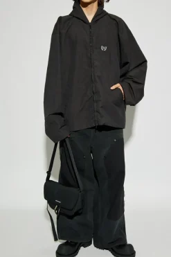 Balenciaga CZARNY Kurtka typu `oversize` z kapturem