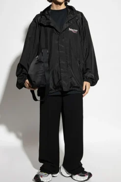 Balenciaga CZARNY Kurtka z kapturem