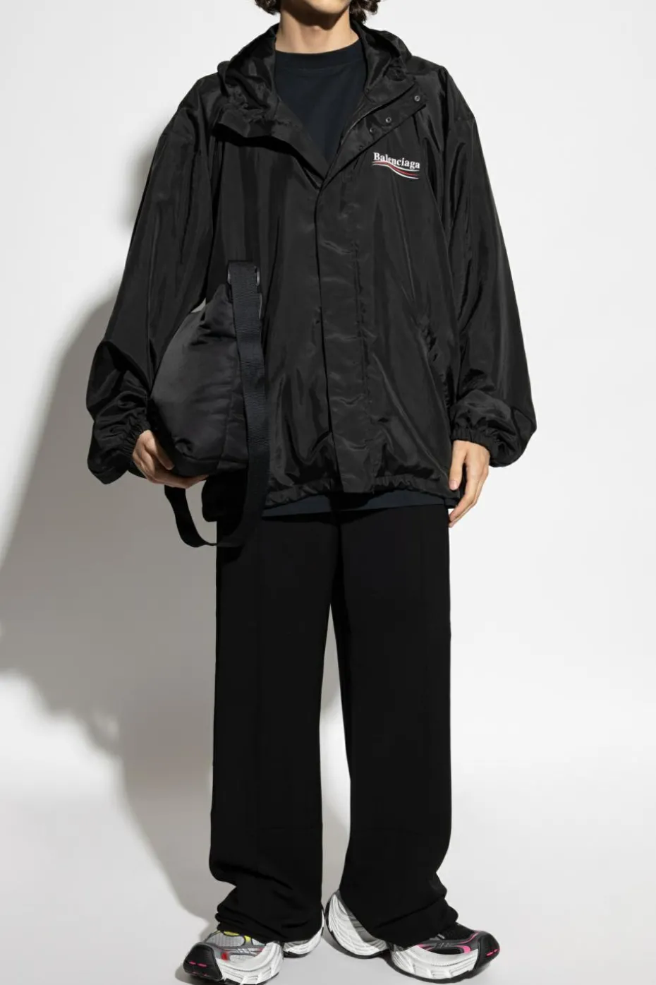 Balenciaga CZARNY Kurtka z kapturem