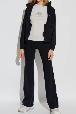 Balenciaga CZARNY Lekka kurtka z nadrukowanym logo