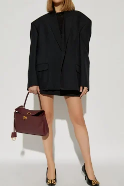 Balenciaga CZARNY Marynarka z wełnianym wykończeniem