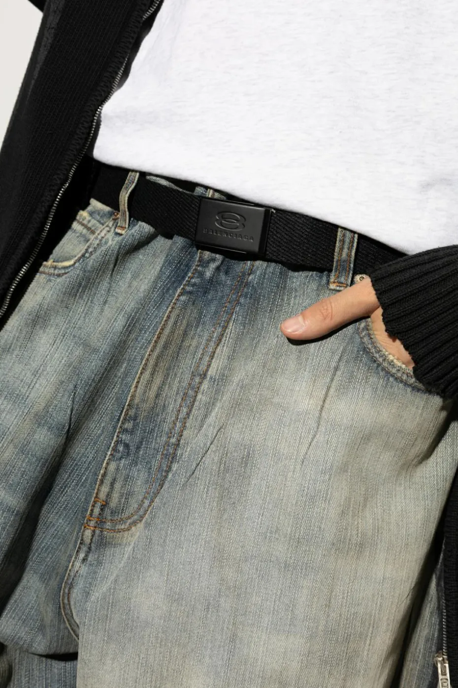Balenciaga CZARNY Materiałowy pasek