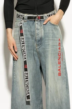 Balenciaga CZARNY Pas z logo
