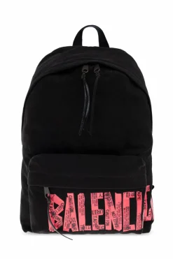 Balenciaga CZARNY Plecak z nadrukowanym logo