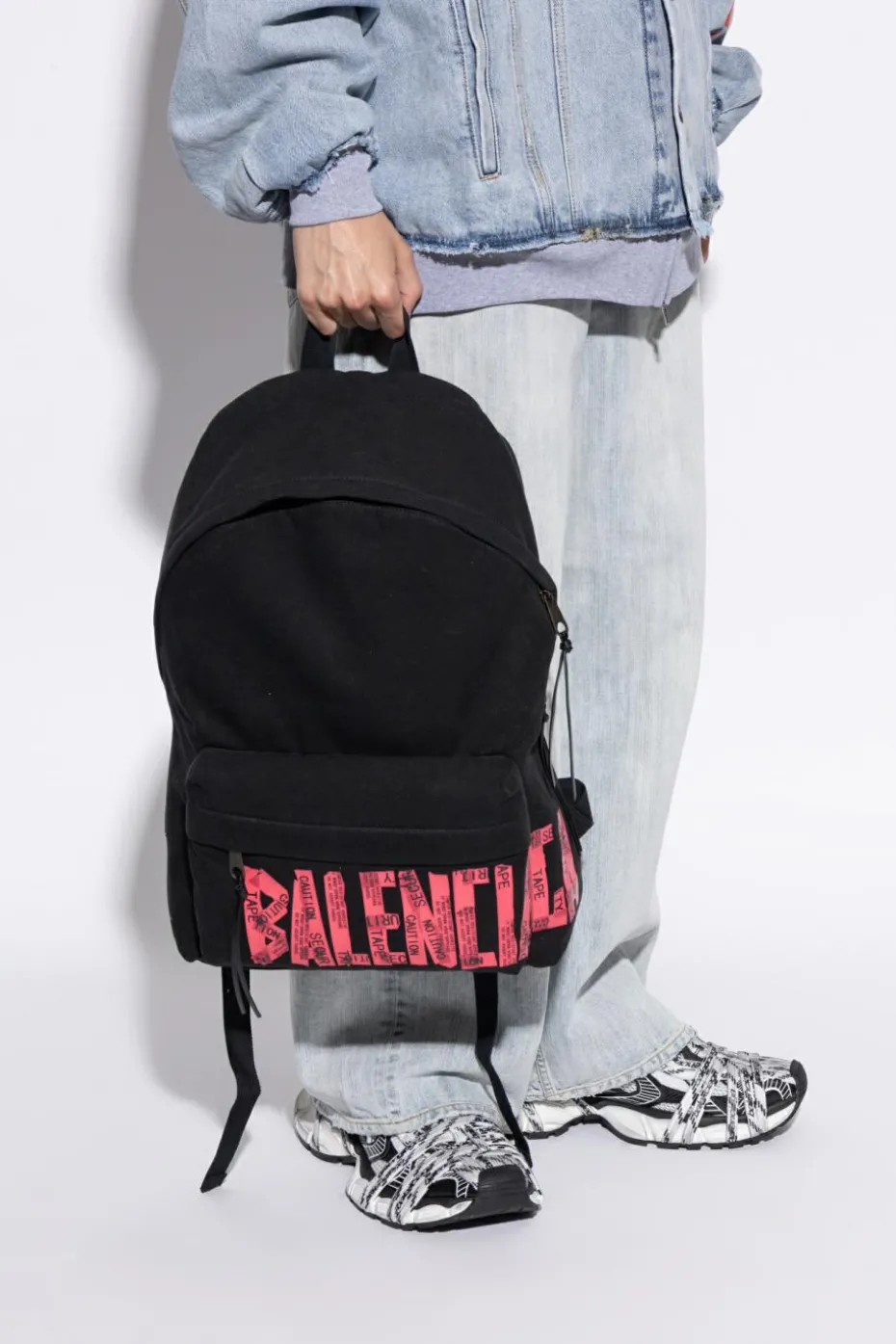 Balenciaga CZARNY Plecak z nadrukowanym logo