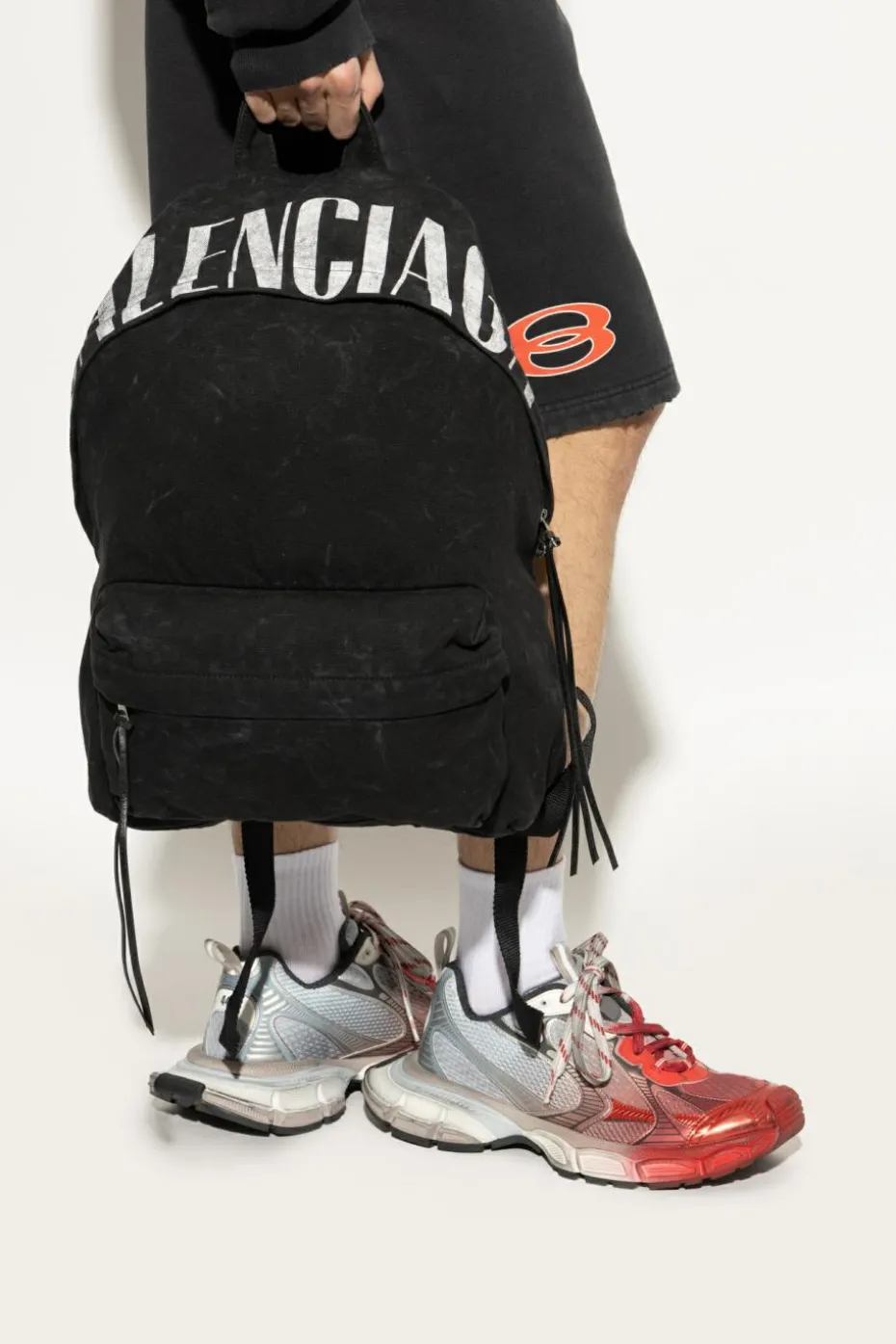 Balenciaga CZARNY Plecak z efektem `vintage`