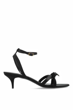 Balenciaga CZARNY Satynowe sandały na obcasie