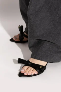 Balenciaga CZARNY Satynowe sandały na obcasie