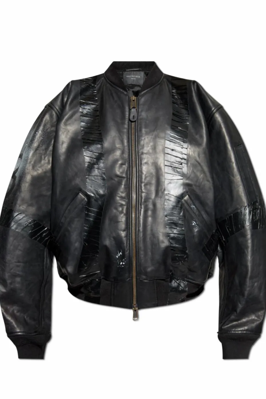 Balenciaga CZARNY Skórzana kurtka typu `bomber`