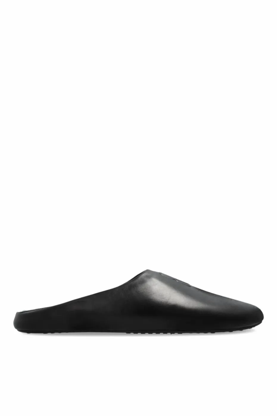 Balenciaga CZARNY Skórzane klapki z efektem `vintage`