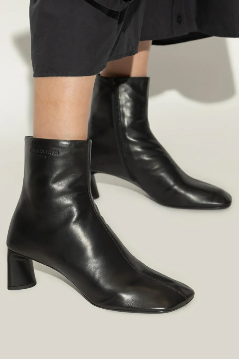 Balenciaga CZARNY Skórzane botki ‘Dutyfree’