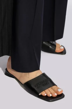 Balenciaga CZARNY Skórzane klapki ‘Dutyfree’
