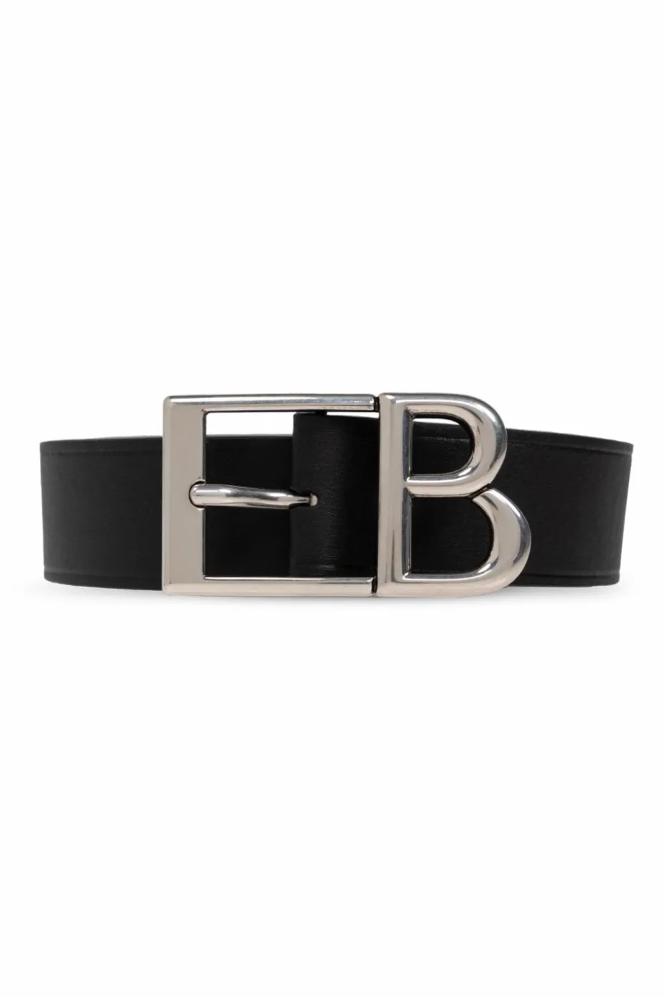 Balenciaga CZARNY Skórzany pasek z logo