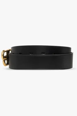 Balenciaga CZARNY Skórzany pasek z logo