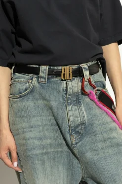 Balenciaga CZARNY Skórzany pasek