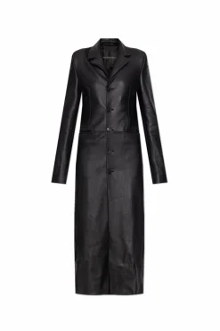 Balenciaga CZARNY Skórzany płaszcz