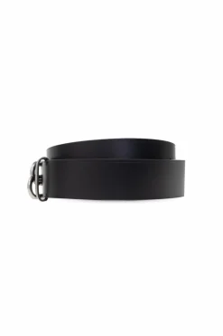 Balenciaga CZARNY Skórzany pasek z logo
