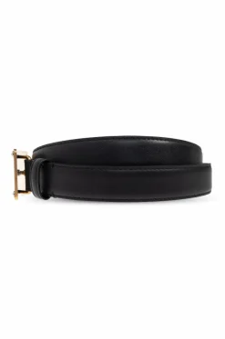 Balenciaga CZARNY Skórzany pasek z logo