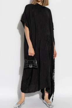 Balenciaga CZARNY Sukienka z efektem zgniecenia