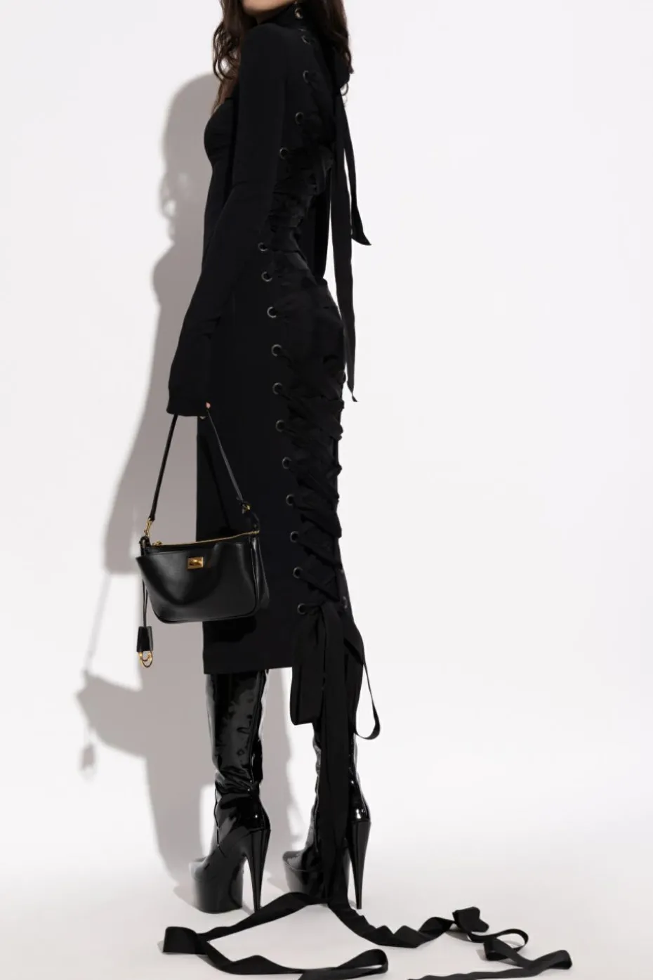 Balenciaga CZARNY Sukienka ze stójką