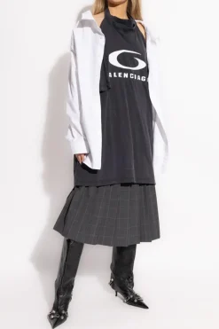 Balenciaga CZARNY Sukienka z efektem zgniecenia