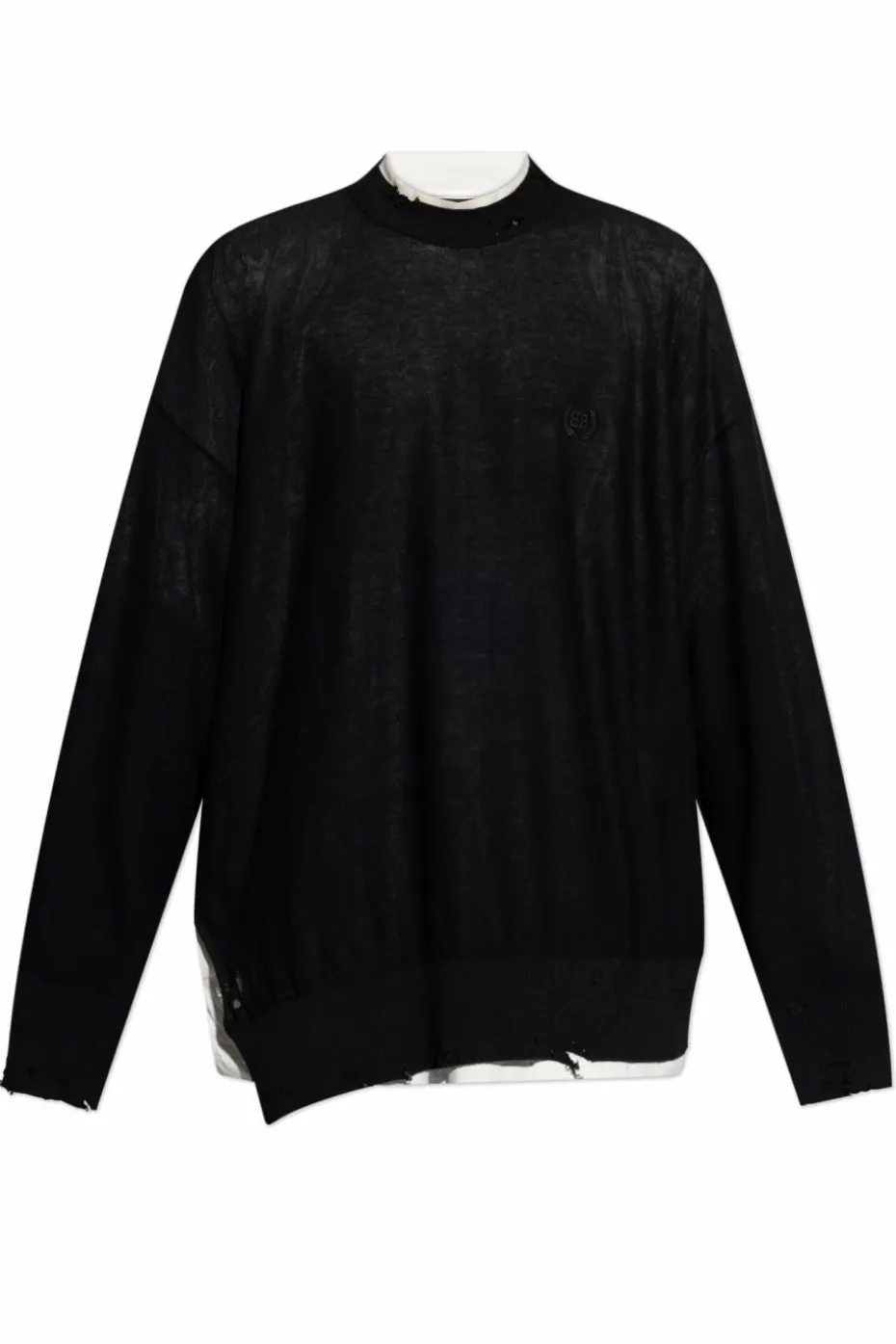 Balenciaga CZARNY Sweter z efektem `vintage`