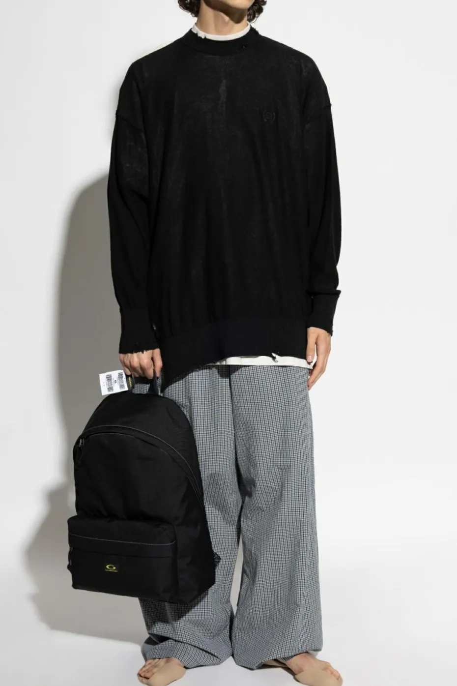 Balenciaga CZARNY Sweter z efektem `vintage`