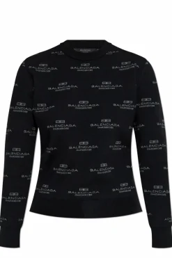 Balenciaga CZARNY Sweter z logo