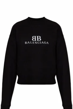 Balenciaga CZARNY Sweter z logo