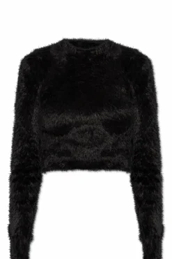 Balenciaga CZARNY Sweter z dekoracyjnym wykończeniem