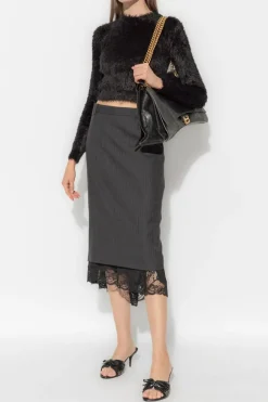 Balenciaga CZARNY Sweter z dekoracyjnym wykończeniem