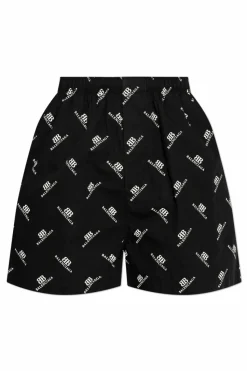 Balenciaga CZARNY Szorty z nadrukowanym monogramem