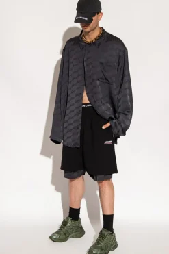 Balenciaga CZARNY Szorty dresowe z logo
