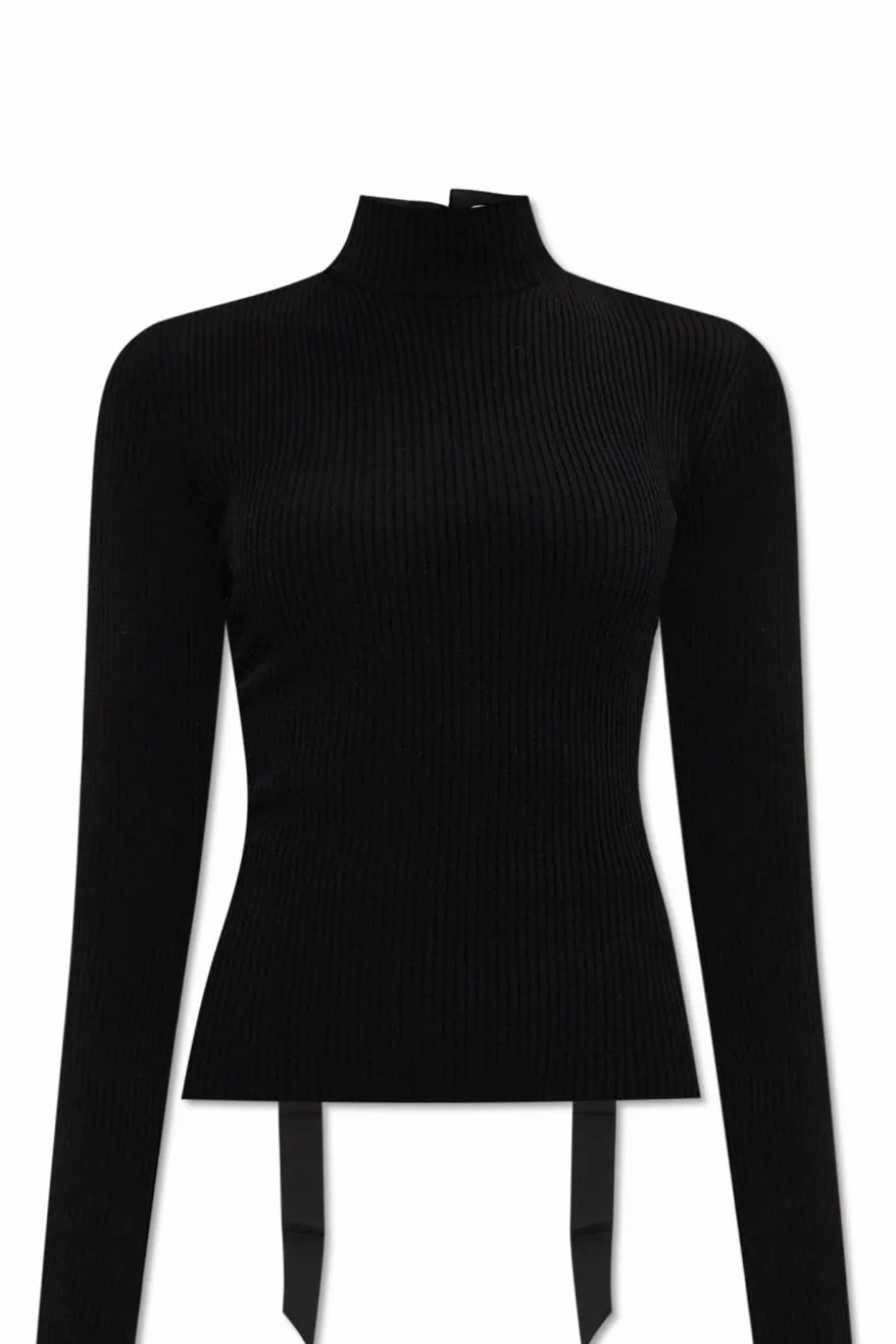 Balenciaga CZARNY Top z dekoracyjnym przeplataniem wstążką