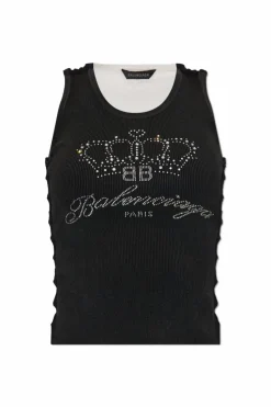 Balenciaga CZARNY Top z logo